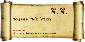 Mojzes Márton névjegykártya