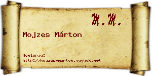 Mojzes Márton névjegykártya