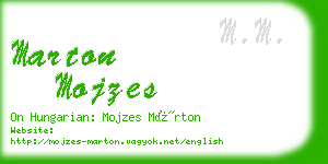 marton mojzes business card